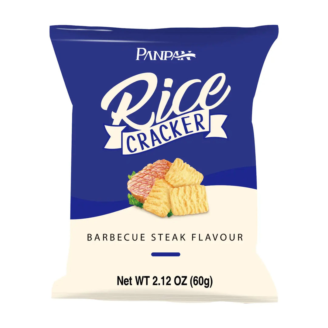 盼盼 鸡味块 烧烤牛排味 60克 /Knusprige Reis Snacks mit leckerem Grillsteak Geschmack 60g PANPAN