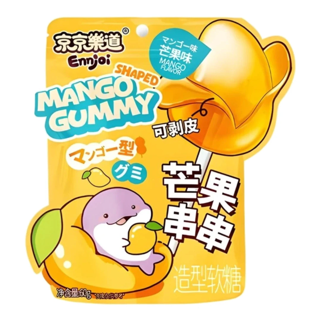 京京乐道 串串软糖 芒果 60克 /Mangoförmige Fruchtgummis 60g ENNJOI