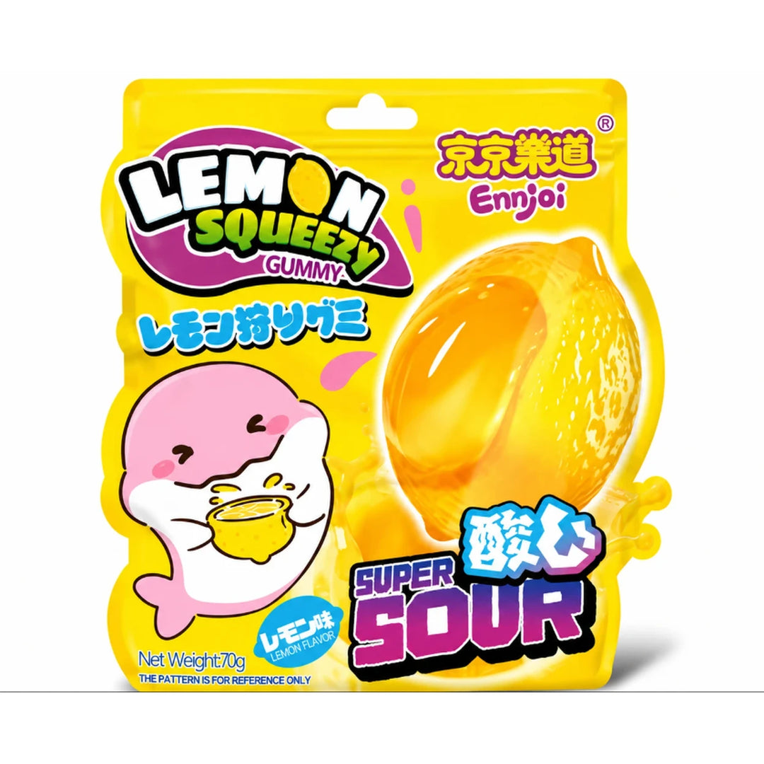 京京乐道 挤压式柠檬软糖 咸柠檬味 70克 /Squeezy Zitronen- Gummis Gesalzener Zitronengeschmack 70g ENNJOI