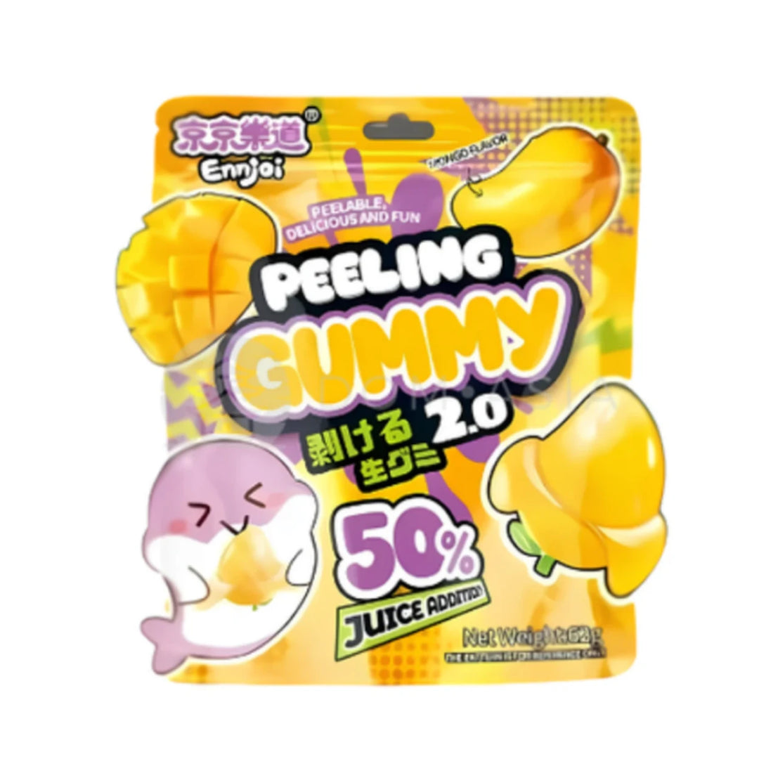 京京乐道 剥皮软糖 芒果味 62克 /Geschälte Gummibonbons Mango Geschmack 62g ENNJOI