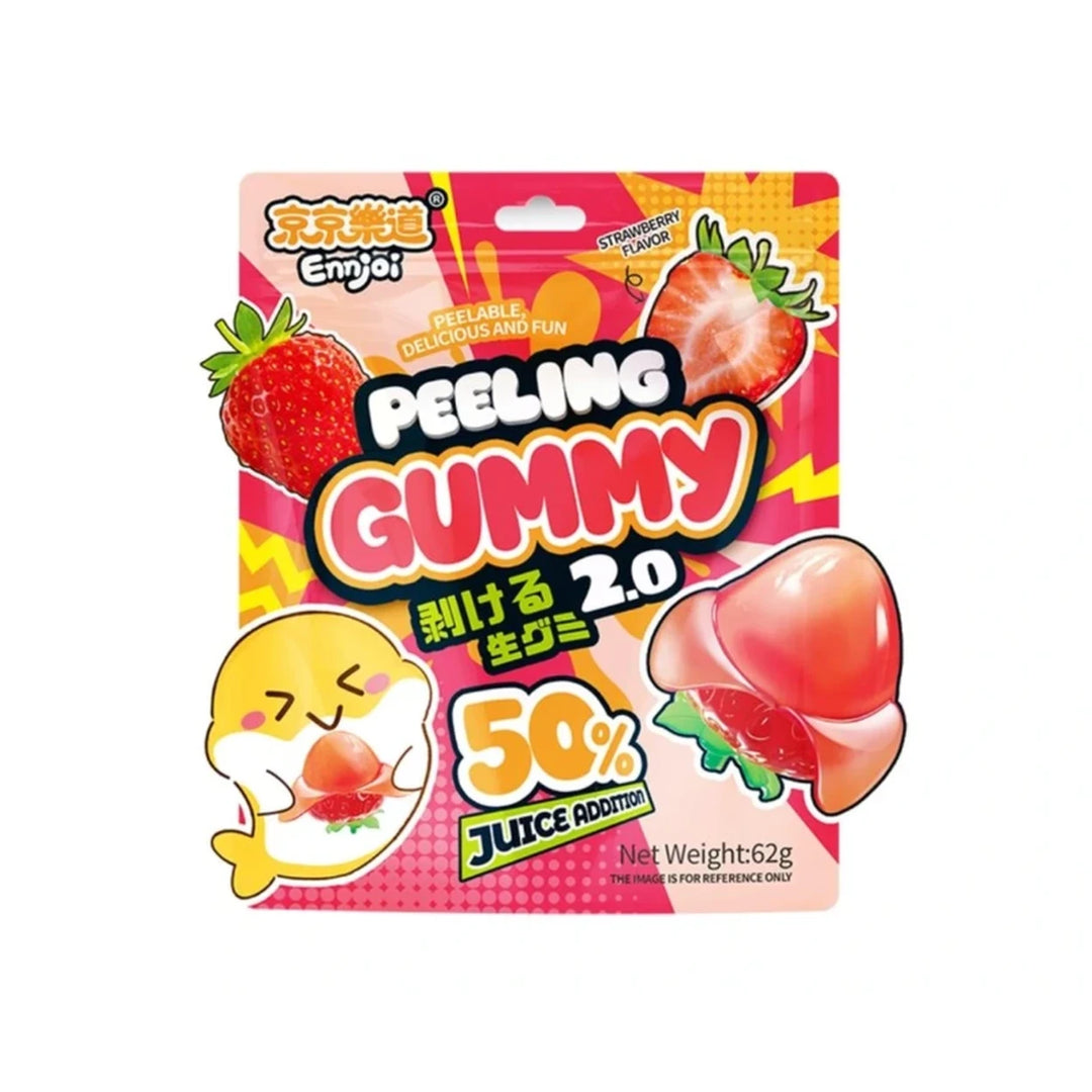 京京乐道 剥皮软糖 草莓味 62克 /Geschälte Gummibonbons Erdbeergeschmack 62g ENNJOI
