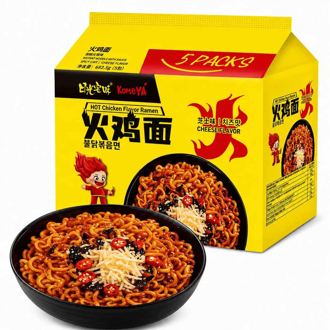 日光宅味 火鸡面芝士味 五连包 /Instant Hot Chicken Ramen Käsegeschmack 136.5g * 5 KOMEYA