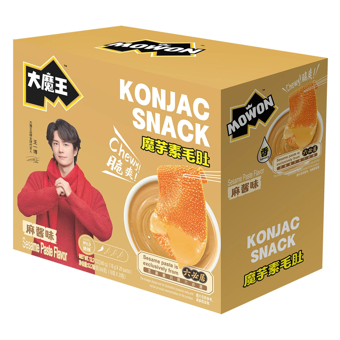 盐津铺子 大魔王 魔芋素毛肚 麻酱味 20小包 /Konjak - Imitat von Rinderpansen mit Sesampaste 360g YanJinPuZi