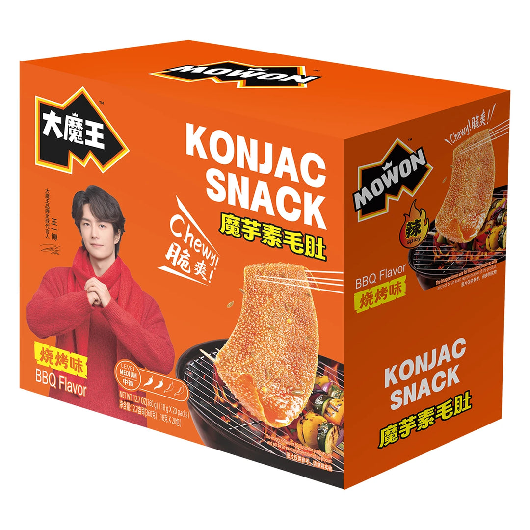 盐津铺子 大魔王 魔芋素毛肚 烧烤味  20小包 /Konjak - Imitat von Rinderpansen BBQ Geschmack 360g YanJinPuZi