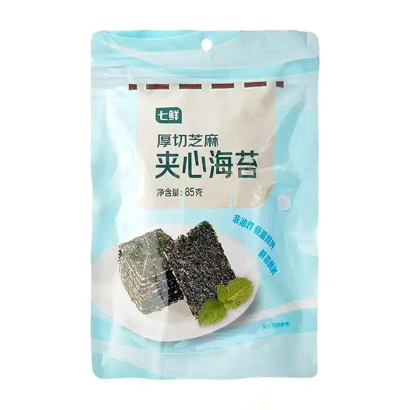 七鲜 厚切芝麻夹心 海苔 85克 /Geschnittenes Nori mit Sesamfüllung 85g QiXian