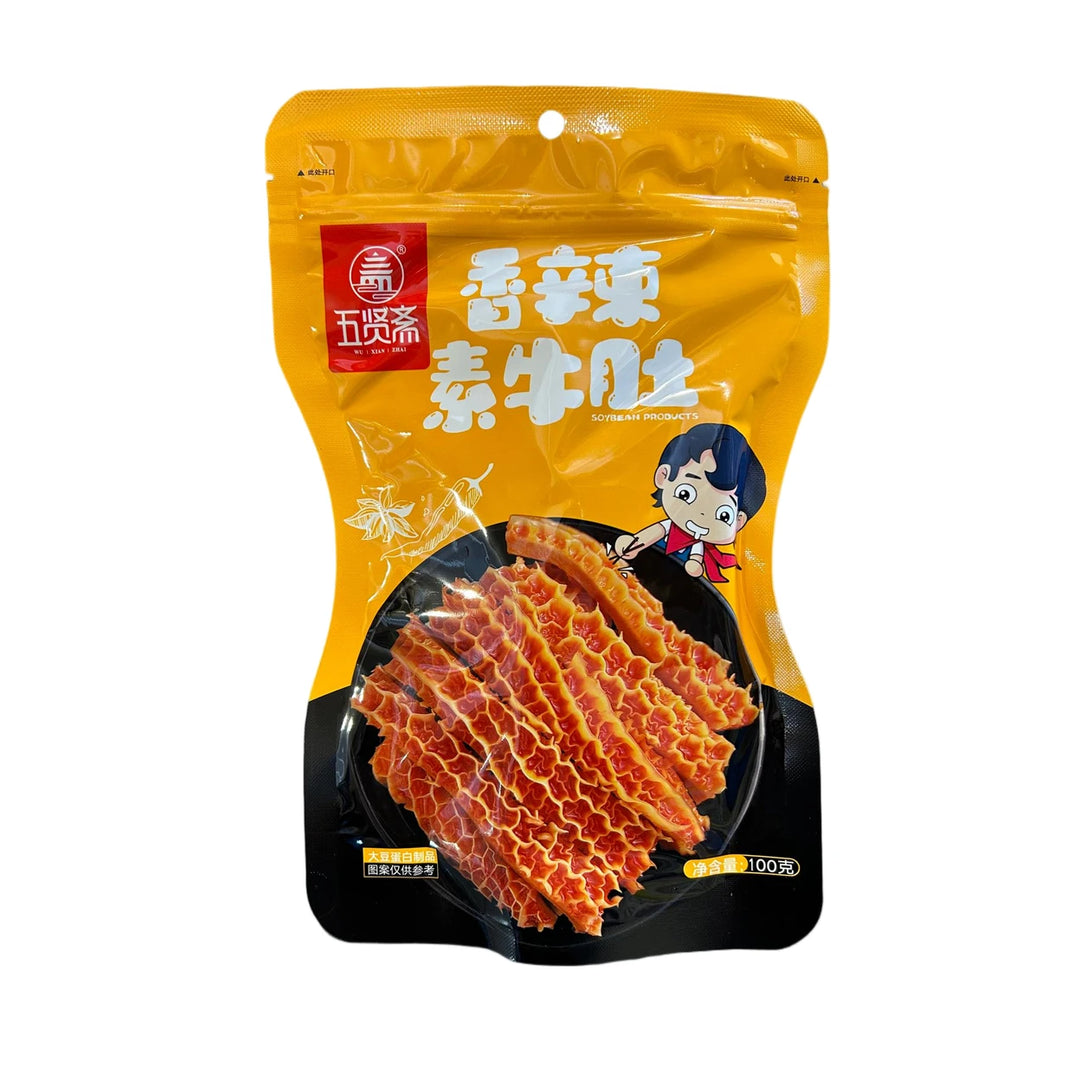 五贤斋 香辣素牛肚 100克 /Scharfe Vegetarische Rinderkutteln 100g WXZ