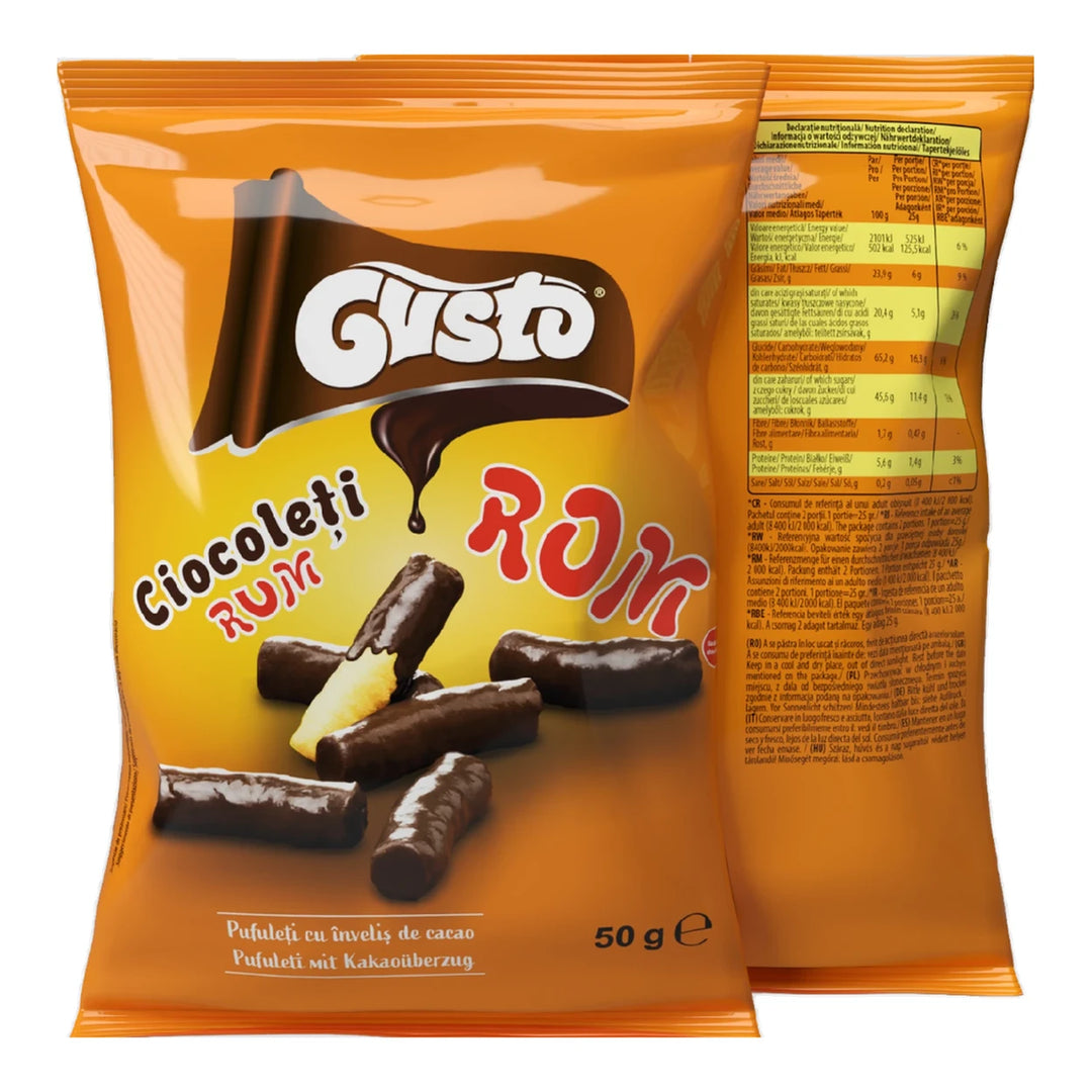 朗姆可可涂层 玉米泡芙条 50克 /Ciocoleti Maispuffs mit Kakao- Rum- Beschichtung 50g Gusto