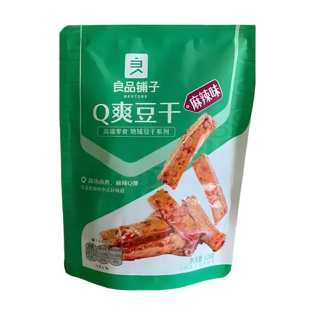 良品铺子 Q爽豆干 麻辣味 128克 /Bissfester Tofu- Snack würzig scharf 60g BESTORE