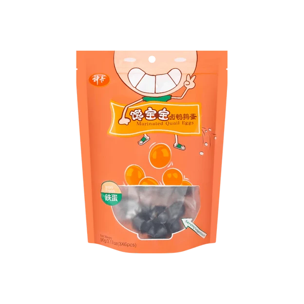 神丹 馋宝宝 卤鹌鹑蛋 铁蛋 18个装/ Marinierte Wachtel-Ei 18 Stück 90g SHENDAN