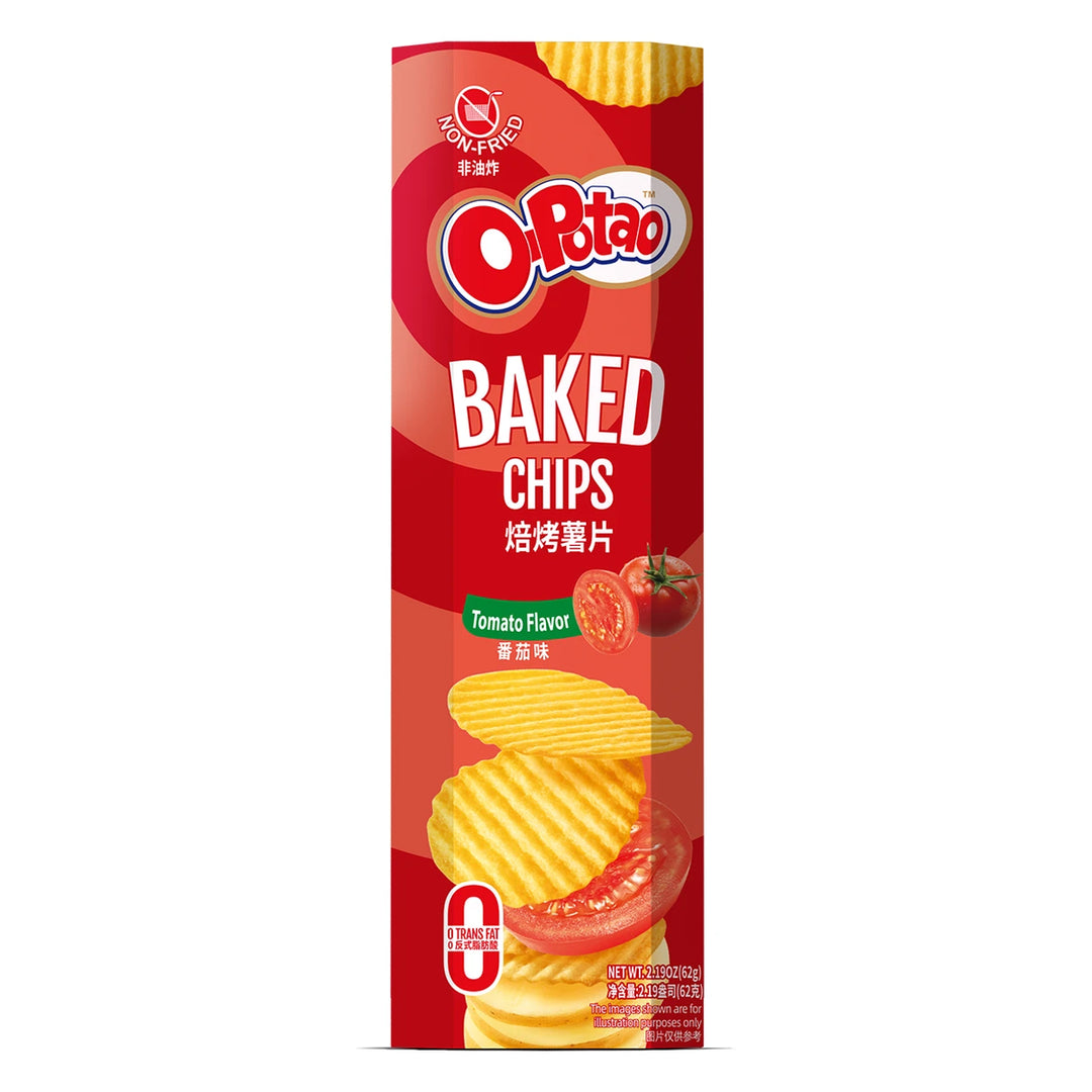 盐津铺子 焙烤薯片 番茄味 62克 /O-Potato Gebackene Kartoffelchips Tomatengeschmack 62g Yanjin Puzi