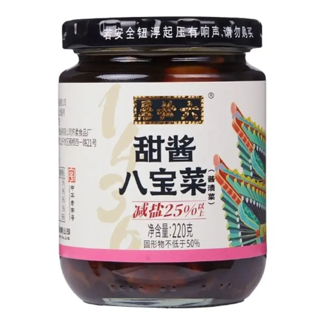 六必居 甜酱八宝菜 220克 /Süße Sojasauce Gemischte Essiggurken 220g LiuBiJu