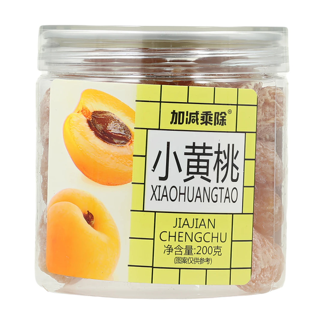 加减乘除 乐享瓶小黄桃 200克 /Genießen Sie eine Flasche kleinen getrockneten gelben Pfirsich 200g