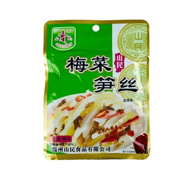 山民 梅菜笋丝 80克 /Geschredderte Bambussprossen mit eingelegtem Gemüse 80g SHANMIN