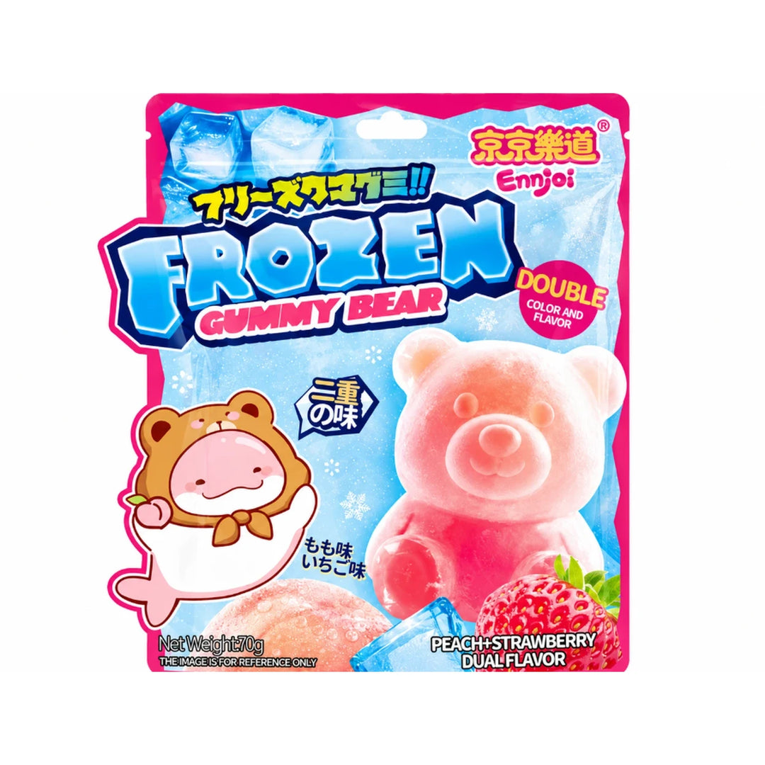 京京乐道 冷冻小熊软糖 蜜桃草莓味 70克 /Gefrorene Gummibärchen Pfirsich &amp; Erdbeer Geschmack 70g ENNJOI