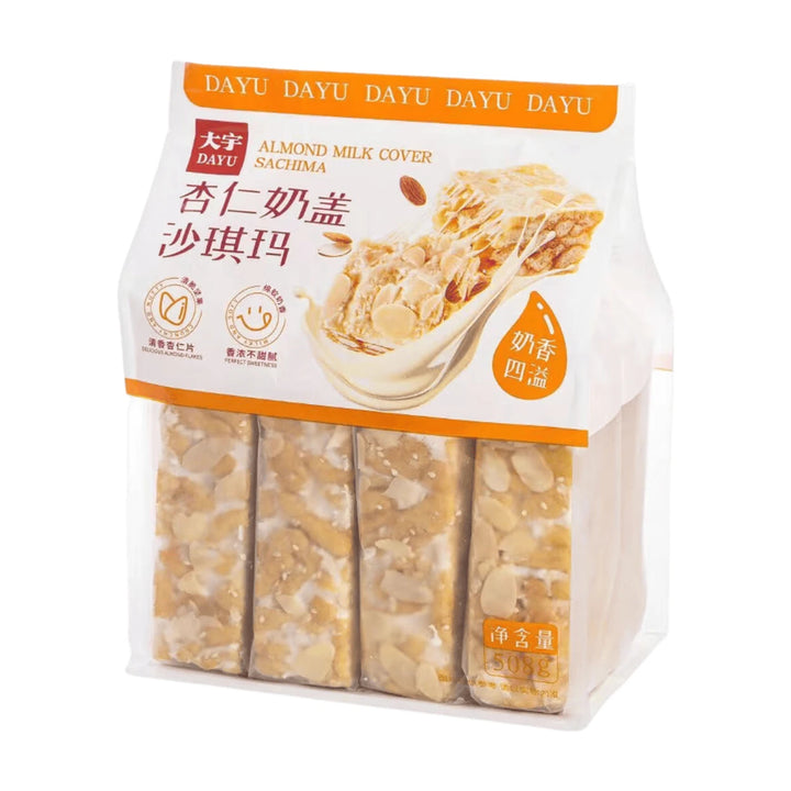 大宇 沙琪玛 杏仁奶盖 508克 /Dessert Weichmehlkuchen Mandel-Milchcreme Sachima 508g Daewoo