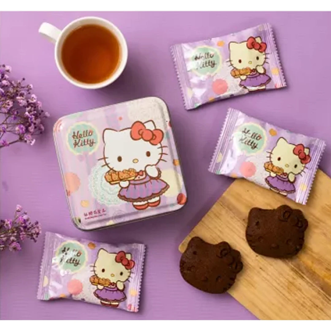 红樱花 凯蒂猫 巧克力饼干 铁盒装 65克 /Hello Kitty Schokoladenkeks Dose 65g Red Sakura