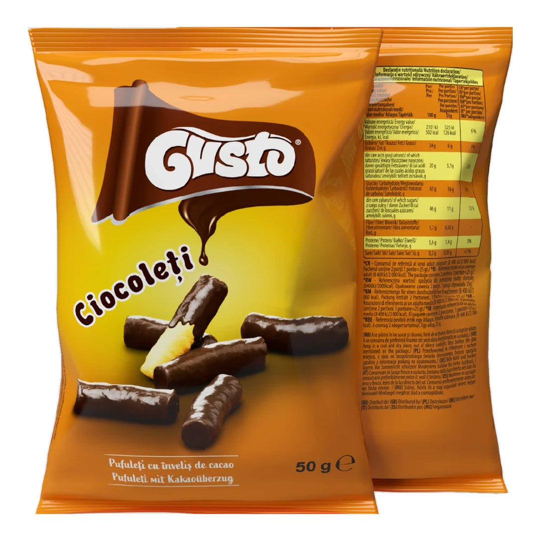 可可涂层 玉米泡芙条 50克 /Ciocoleti Maispuffs mit Kakaobeschichtung 50g Gusto