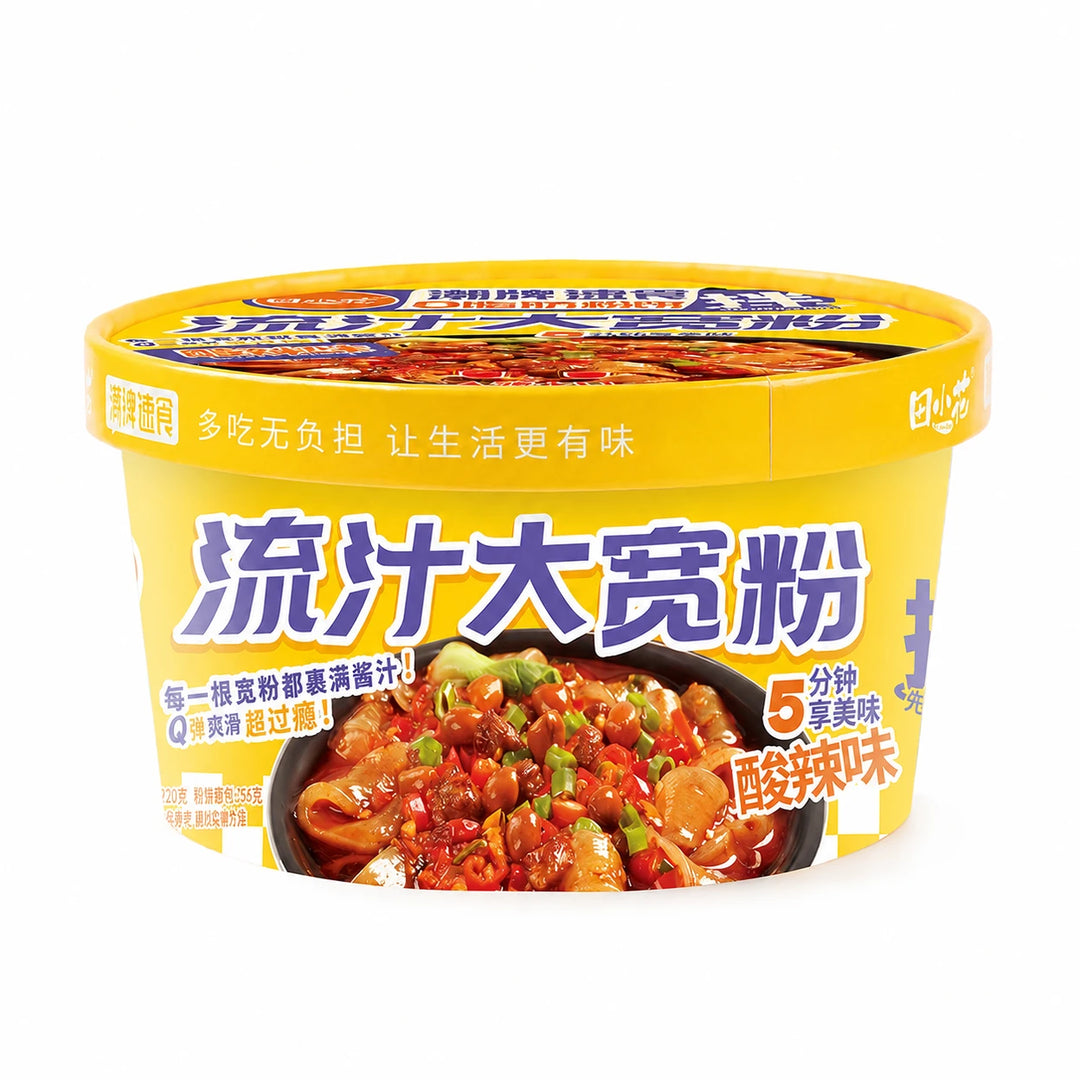 田小花 流汁大宽粉 0脂肪 酸辣味 碗装 274克 /Breite Nudeln mit Sauerscharfgeschmack Schüssel 274g TXH