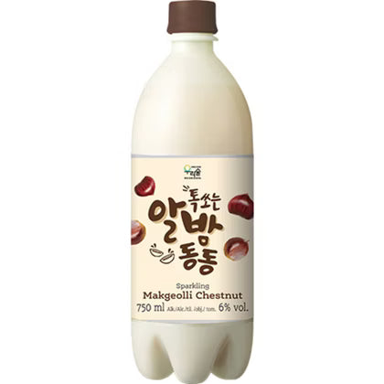 韩国马格利米酒 榛子味 6度 750毫升 /Koreanischer Reiswein Makgeolli Kastanie 6% Vol. vol 750ml WOORISOOL