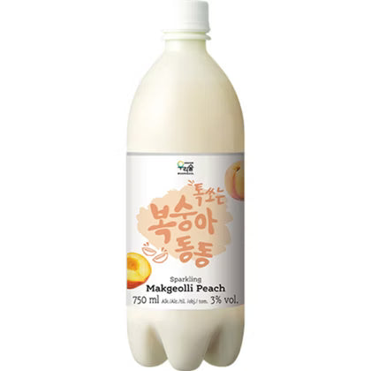 韩国马格利米酒 桃子味 6度 750毫升 /Koreanischer Reiswein Makgeolli Pfirsich 6% Vol. 750ml WOORISOOL