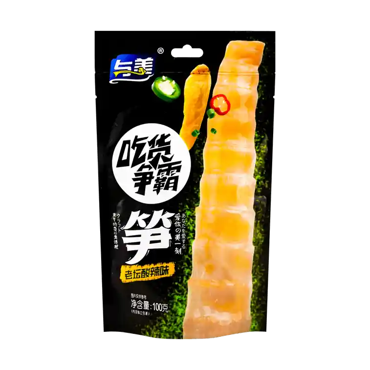 与美 吃货争霸 老坛酸辣笋 100克 /Sauer- scharfe Bambussprossen 100g YuMei