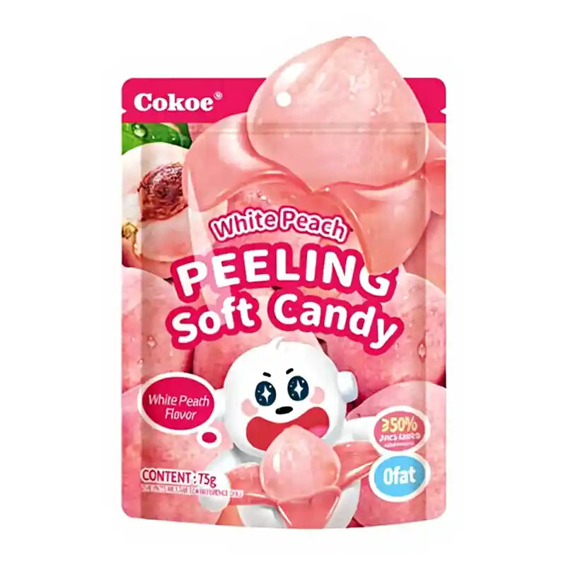 Cokoc 白桃味剥皮软糖 75克 /Schälbare Weiche Bonbons Weißer Pfirsich Geschmack 75g Cokoc