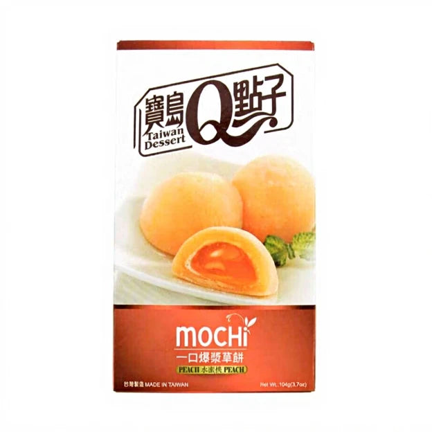 宝岛Q点子 一口爆浆草饼 水蜜桃口味 104克 / Mochi mit Pfirsichgeschmack 104g TW