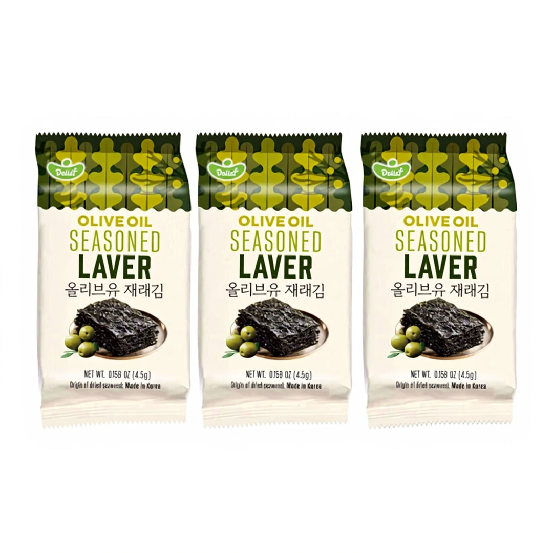 得利芙 橄榄油调味海苔 3连包 /Mit Olivenöl gewürzte Nori-Algen HALAL 4,5g * 3 Delief