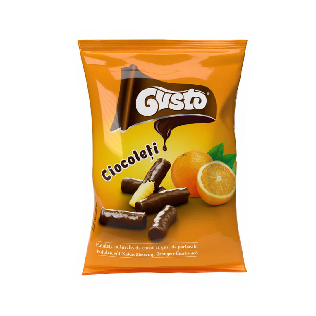 香橙可可涂层 玉米泡芙条 50克 /Ciocoleti Maispuffs mit Kakaobeschichtung Orangengeschmack 50g Gusto