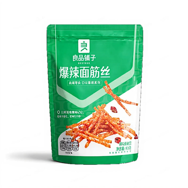 良品铺子 爆辣面筋丝 80克 /Würzige Gluten-Schnipsel 80g Bestore