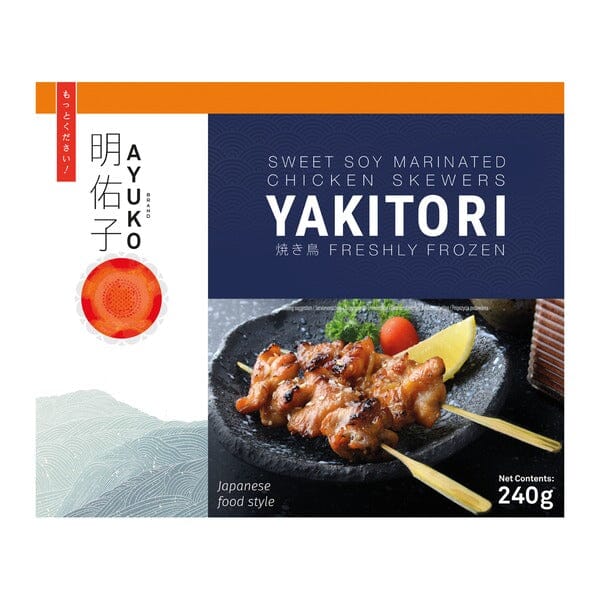 冰冻-Tiefgefroren! 明佑子 日式照烧鸡肉串 240克 /Yakitori Süße Soja Hühnchenspieße 240g AYUKO