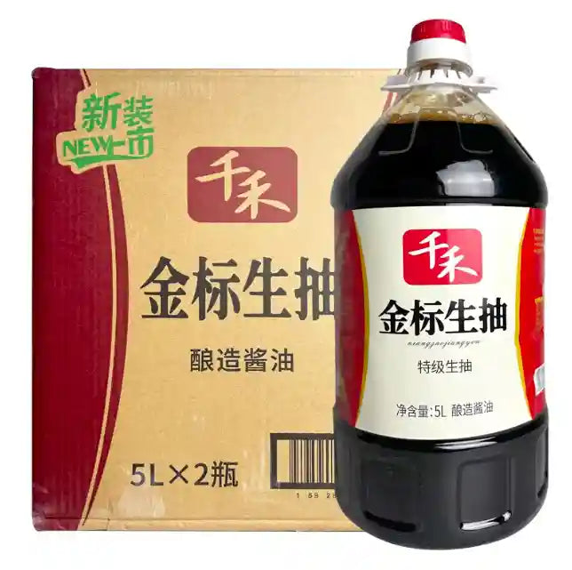 千禾 特级金标生抽酱油 5升 /Sojasauce Extra Qualität Gold Label 5L QIANHE