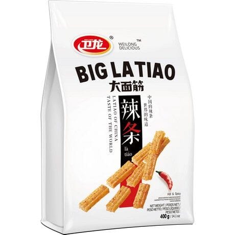 卫龙 大面筋 辣条 400克 /Gluten Streifen scharf BIG LATIAO 400g WEILONG