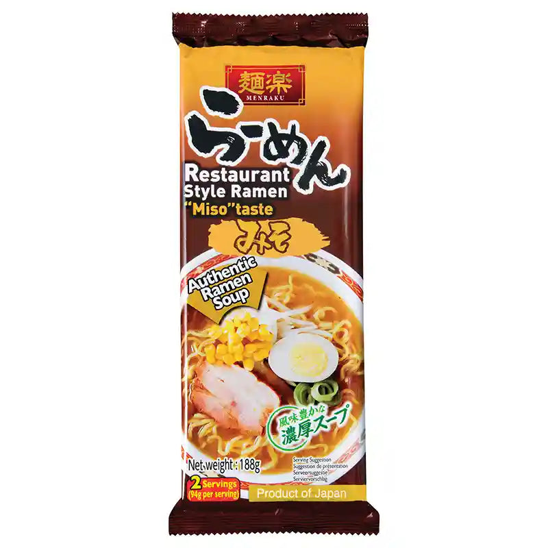 面乐 餐厅风格 味增拉面 2人份 188克 /Miso Geschmack Ramen Restaurantstil für 2 Person 188g Menraku