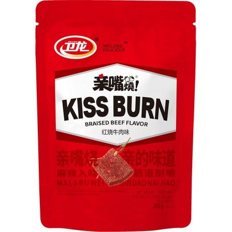 卫龙 亲嘴烧 红烧牛肉味 260克 /Gluten Snacks Geschmortes Rindfleisch KISS BURN 260g WEILONG