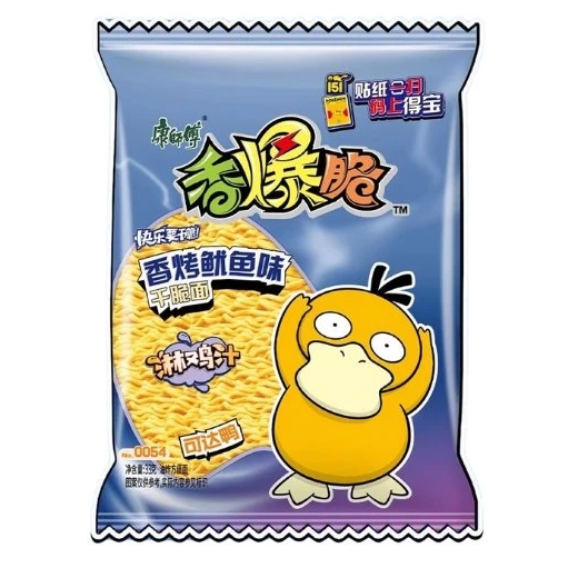 康师傅 香爆脆干脆面 香烤鱿鱼味 33克 /Nudeln Snack mit Tintenfisch Geschmack 33g XBC Master Kung