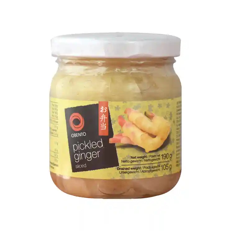 日式 寿司姜片 瓶装 190克 /Geschnittener eingelegter Ingwer 190g OBENTO