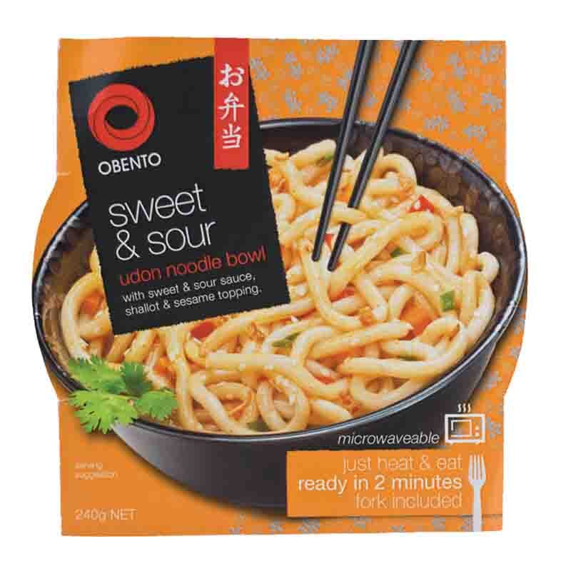 甜酸乌冬面 碗装 240克 /Instant Udon Nudeln Süß-Sauer Geschmack BOWL 240g OBENTO