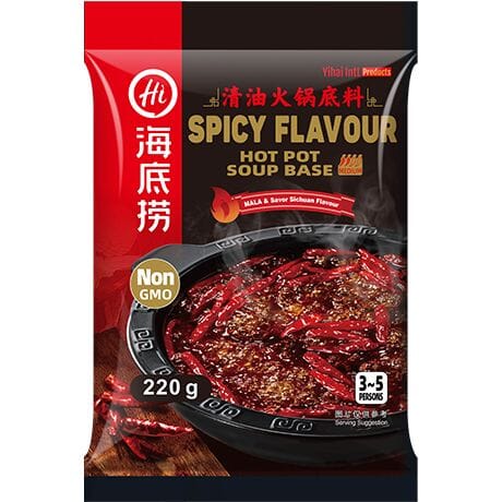 海底捞 清油火锅底料 220克 /Hot Pot Würze Spicy mit Pflanzenöl 220g HAIDILAO