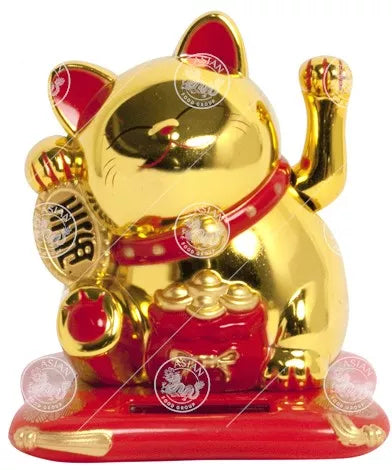 太阳能招财猫 金/Fortune Cat Gold Solar Power 11.25cm