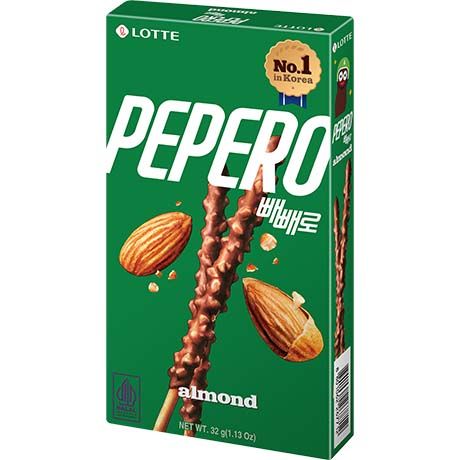 乐天 派派乐 杏仁味饼干棒 32克 /Pepero Keksstangen Mandel 32g LOTTE