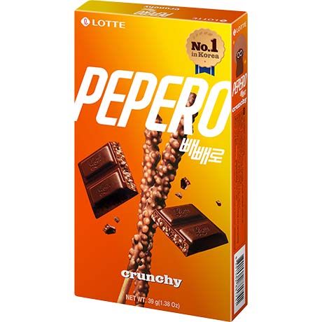 乐天 派派乐 脆粒巧克力饼干棒 32克 /Pepero Keksstangen Crunchy 32g LOTTE