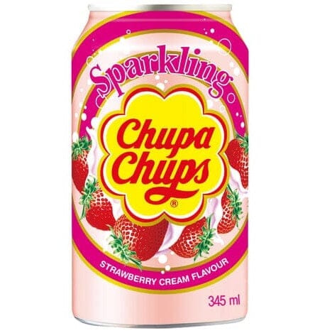 珍宝珠 棒棒糖同款 草莓奶油味汽水 345ml /Soda Sparkling Erdbeere &amp; Sahne 345ml CHUPA CHUPS