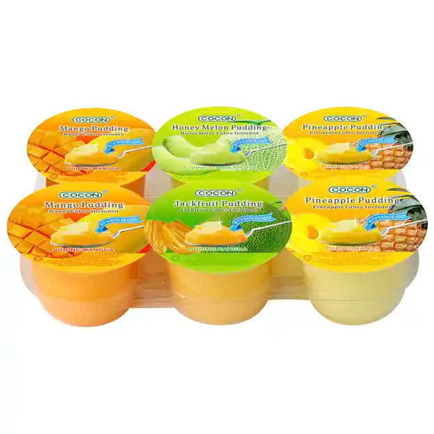 多口味椰果果冻布丁 6个 /Fruchtpudding mit Kokosgelwürfeln verschiedene Sorten 708g Cocon