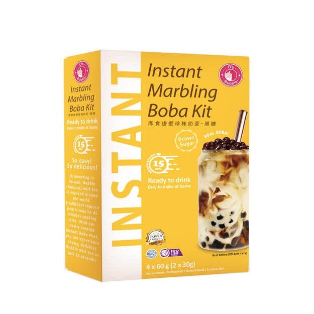即食挂壁珍珠奶茶 黑糖 4份装/Instant Boba Brauner Zucker 4*60g O&