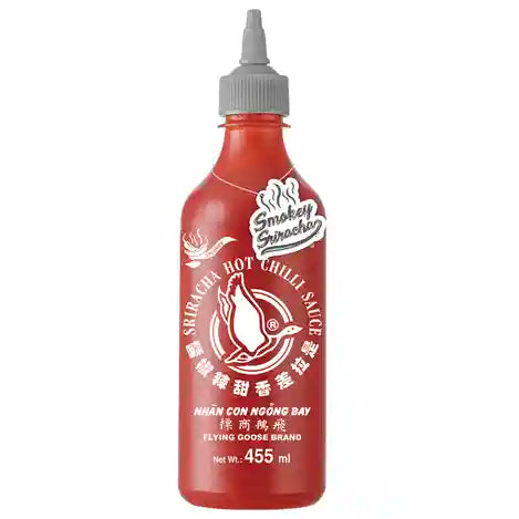 飞鹅 是拉差辣椒酱 烟熏味 455毫升 / Sriracha Chilisauce Geraucht 455ml FLYING GOOSE
