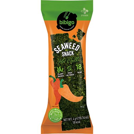必品阁 韩国休闲烤海苔 香辣味 4克 /Seealgen Snack gewürzt scharf 4g BIBIGO
