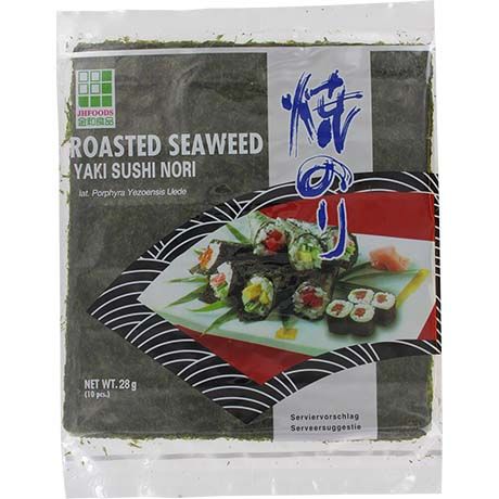 金印 寿司烤海苔 银 10张 /Gerösteter Seetang Nori für Sushi (10 Blätter) Silber 28g JHFOODS