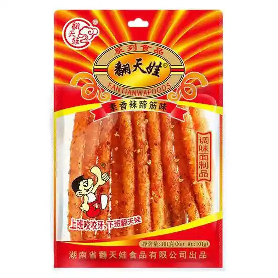 翻天娃 辣条 素香辣蹄筋味 101克 /Gluten Streifen scharf Hufsehnengeschmack 101g