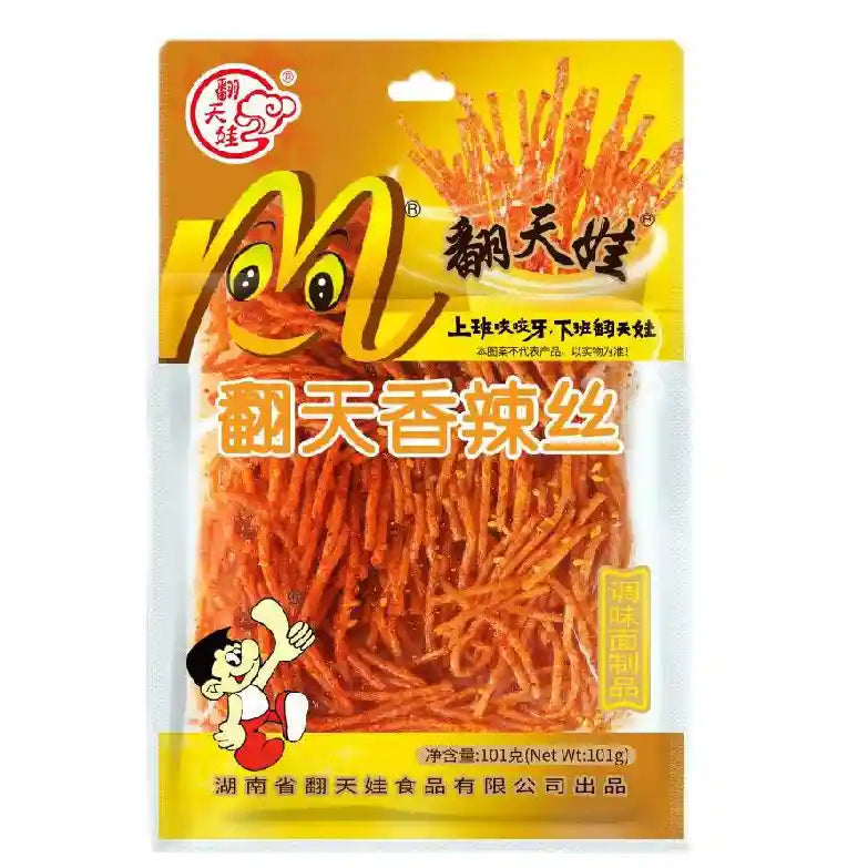 翻天娃 翻天香辣丝 101克 /Gluten Streifen scharf dünn 101g